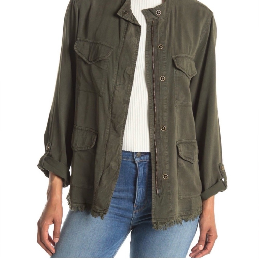 Anthropologie Sanctuary Utility Jacket | Olive Green | Frayed Hem | Size M